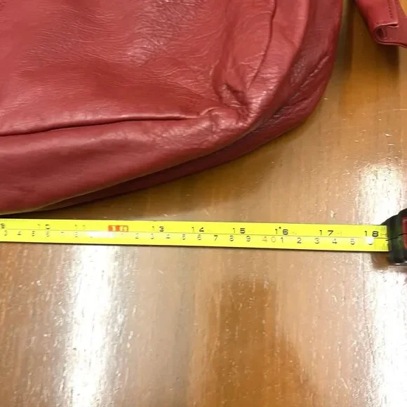 J.Jill Leather Hobo Slouch Tie Knot Large Red Handbag - Picture 14 of 16